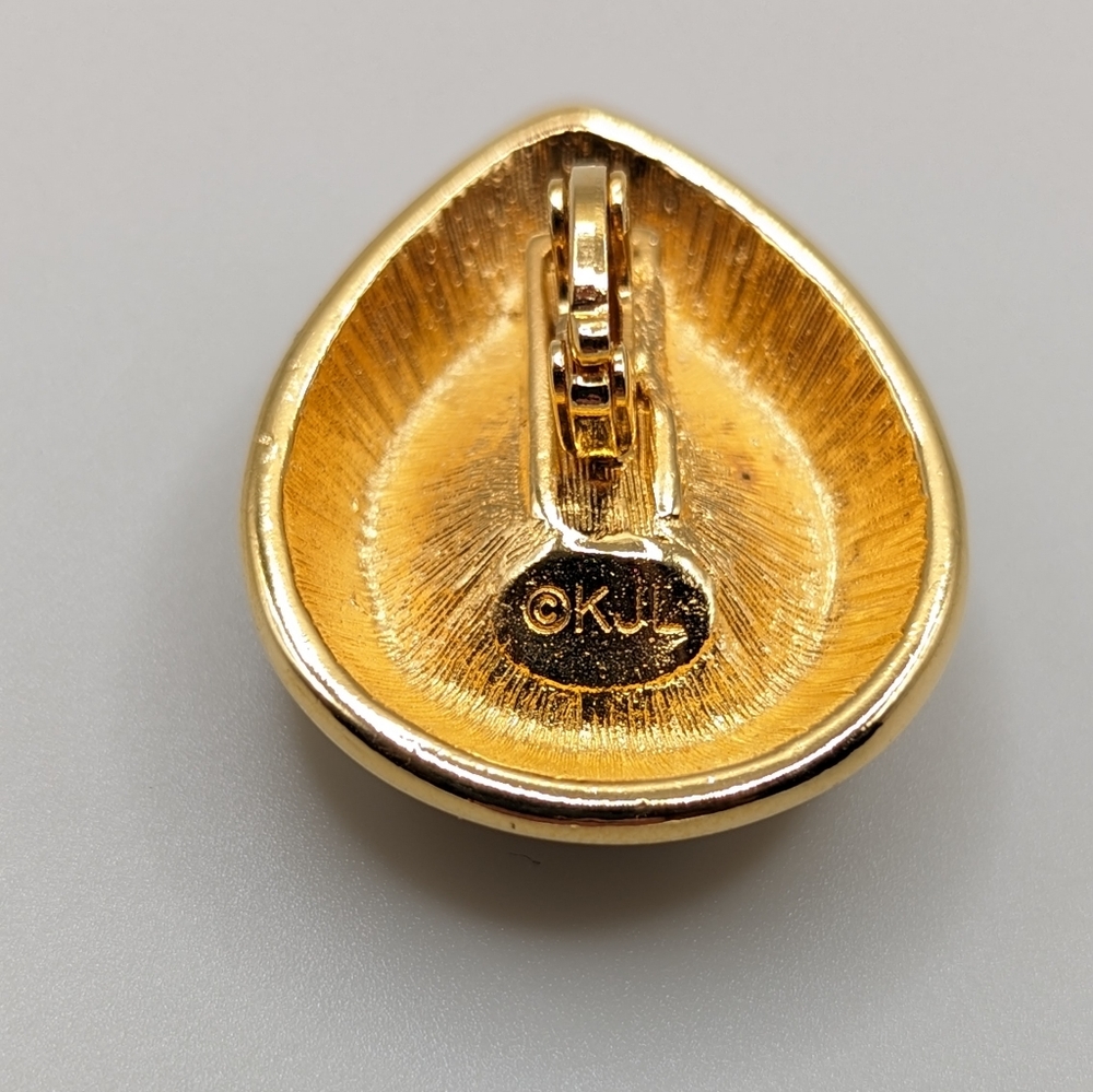 Kenneth Jay Lane Emerald Tone Teardrop Enhancer Pendant - Picture 7 of 9